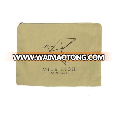 Custom Printed Canvas zipper cosmetic bag