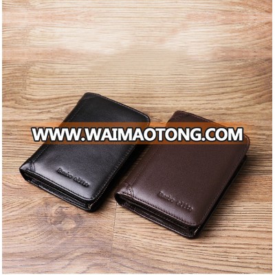 Best Men Small Genuine Leather Wallet With Zipper Pocket