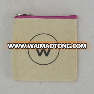 New products top fashionable canvas zipper pouch, screen printing canvas pouch