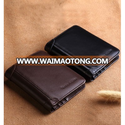 Custom Luxury Pure Leather Wallet For Mens With ID Window