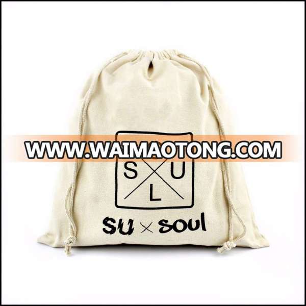 Customized High Quality Drawstring Small Gift Canvas Pouch With Personal Logo